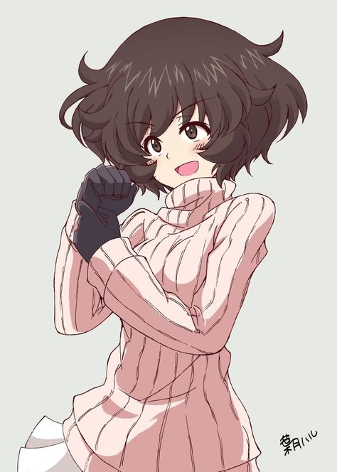 Sweater Drawing, Neck Drawing, Girls Turtleneck, Manga Hair, Turtleneck Sweaters, Brown Hair Brown Eyes, Sweater Turtleneck, Black Gloves, Picture Search