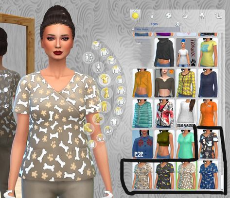 Mod The Sims - Veterinary prints scrub tops Sims4 Scrubs Cc, Vet Sims 4 Cc, Sims 4 Vet Outfit, Sims 4 Cc Veterinary, Sims 4 Cc Vet Clothes, Sims 4 Vet Clinic Cc, Sims 4 Vet Cc, Sims 4 Scrubs Cc, Sims 4 Vet Clinic