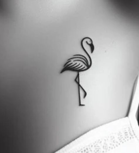 Flamingo Tattoo Minimalist, Flamingo Ankle Tattoo, Flamingo Tatoos Ideas, Small Flamingo Tattoo, Flamingo Tattoos For Women, Bill Tattoo, Flamingo Tattoos, Behind Ear Tattoos, Flamingo Tattoo