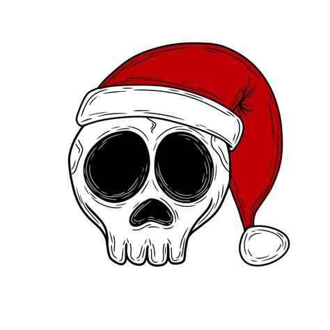 Christmas Skull Art, Spooky Christmas Drawing, Navidad Dark, Aesthetic Skull, Digitalart Aesthetic, Merry Creepmas, Xmas Drawing, Skull Christmas, Shrink Paper