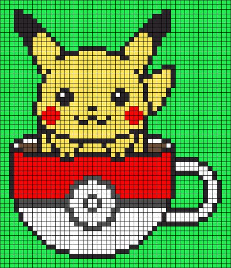 Pikachu Perler Bead Pattern, Pixel Art Pokemon Pikachu, Pikachu Perler Beads, Pixel Art Pikachu, Pikachu Cross Stitch Pattern, Pixel Art Noel, Pikachu Cross Stitch, Pokemon Cute, Pokemon Cross Stitch Patterns