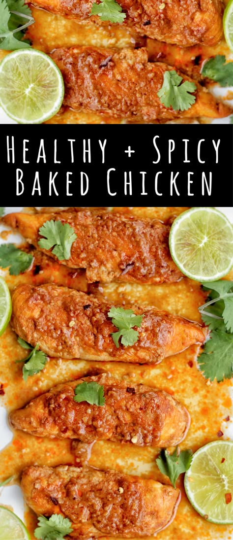 Spicy Baked Chicken - Healthy Firecracker Chicken Recipe Spicy Baked Chicken, Firecracker Chicken, Keto Lunches, Lunch Prep, Spicy Chicken Recipes, Weeknight Recipes, Favorite Recipes Chicken, Healthy Weeknight Dinners, Chicken Healthy