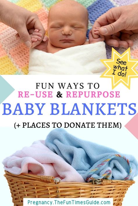 How To Repurpose Baby Items - Wondering what to do with all of your used baby items (like swaddle baby blankets!) when your baby is no longer a baby? I counted 20 baby blankets in my son's closet... he's now 2 years old! I wanted to donate them to a special cause. Here's my experience donating baby blankets to charity, a list of where to donate used baby items, and some fun ways to repurpose baby blankets and reuse them around the house! #usedbabyitems #babyblanketideas #repurposebabyitems via @ Upcycle Receiving Blankets, Reuse Receiving Blankets, Old Blankets Upcycle Ideas, Receiving Blankets Repurpose, Repurposed Blankets, Upcycle Baby, Upcycle Crafts, Swaddling Blankets, Diy Baby Blanket