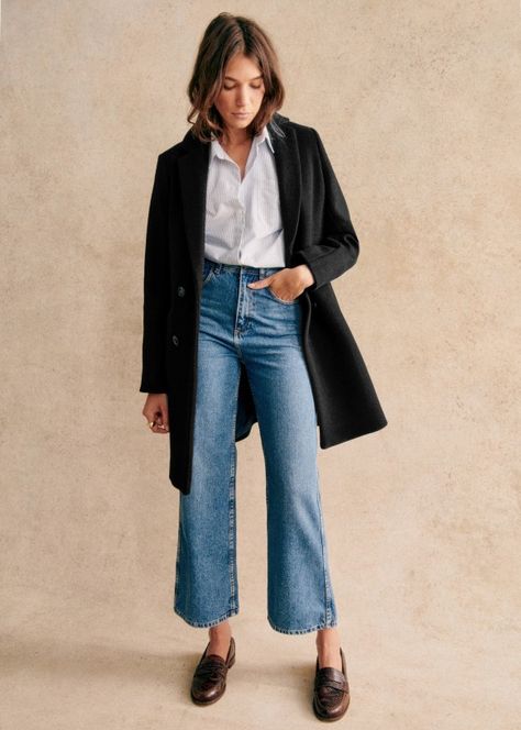 Style Parisienne, Look Jean, Paris Mode, Mode Inspo, Black Blazer, Mode Inspiration, Cropped Denim, Work Fashion, Parisian Style