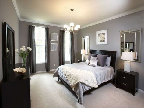 Black And Grey Bedroom, Dark Bedroom Furniture, Gray Bedroom Walls, Bedroom Paint Colors Master, Grey Bedroom Furniture, Black Bedroom Furniture, Painted Furniture Colors, Gray Walls, Wood Bedroom Furniture