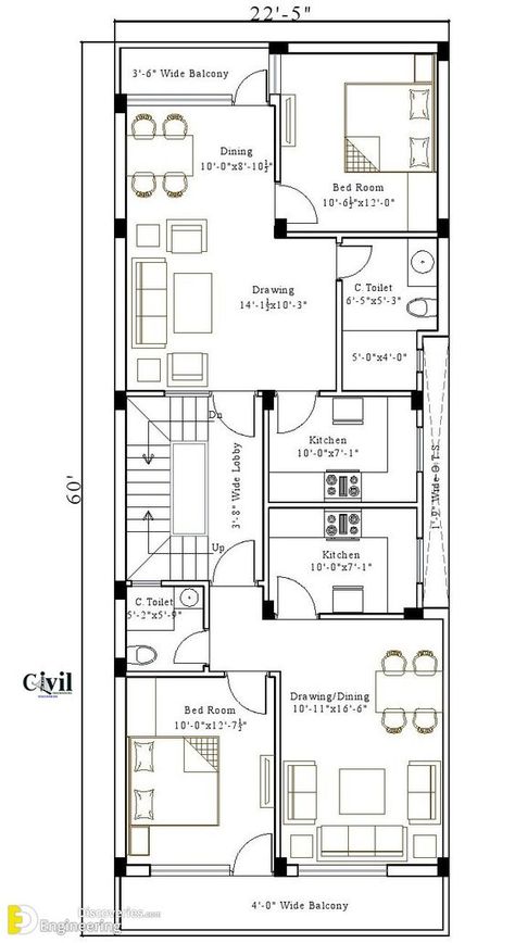 22x60 House Plan, 10 Marla House Plan, North Facing House, 20x40 House Plans, 30x40 House Plans, 2bhk House Plan, House Plans With Photos, Narrow Lot House Plans, Indian House Plans