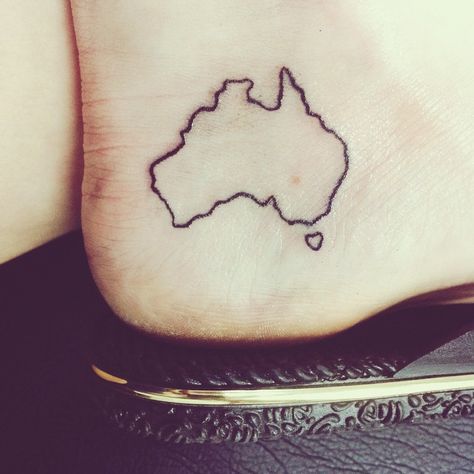 25 meaningful tattoos for introverts Australia Tattoo, Australian Tattoo, Country Tattoos, Shape Tattoo, Strength Tattoo, Disney Tattoo, Australia Map, Subtle Tattoos, Foot Tattoo