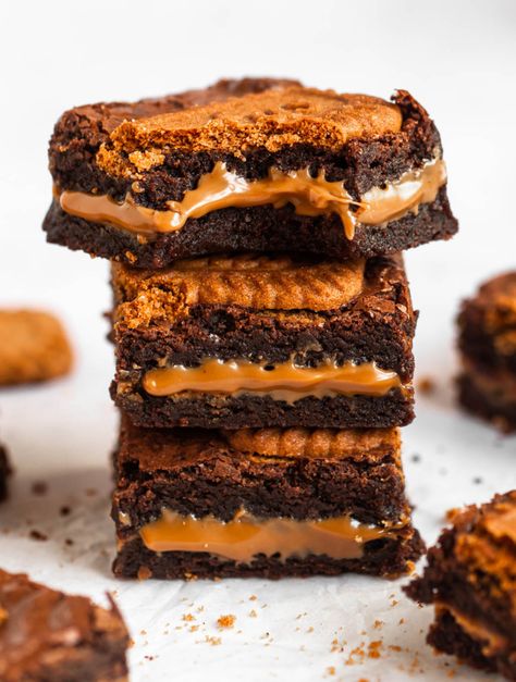 Biscoff Butter, Biscoff Brownies, Healthy Protein Desserts, Best Ever Chocolate Cake, Small Chocolate Cake, Bolu Pandan, One Bowl Brownies, Biscoff Recipes, Dairy Free Brownies