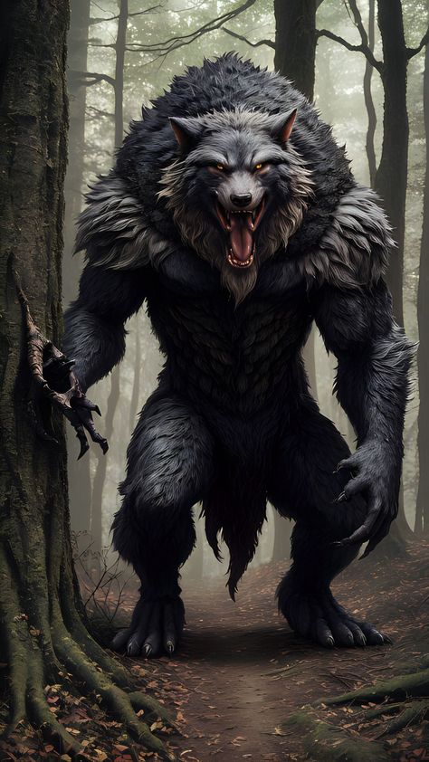 Wallpaper Wolf, Werewolf Vs Vampire, Woodland Animal Art, Beast Creature, Werewolf Art, Animal Portraits Art, Vampires And Werewolves, Combat Art, Beautiful Dark Art