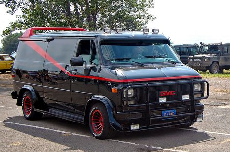 1994 GMC Vandura 'A-Team' replica by Jamie-A, via Flickr Gmc Vandura, A Team Van, Famous Vehicles, Chevrolet Van, Mini Vans, Gmc Vans, Tv Cars, Chevy Van, Auto Retro