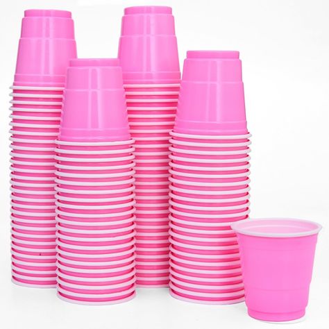 Pink Plastic Shot Cups Mini Cups, Party Shots, Shot Cups, Pink Cups, Jello Shots, Pink Plastic, Plastic Cups, Household Supplies, Shot Glasses