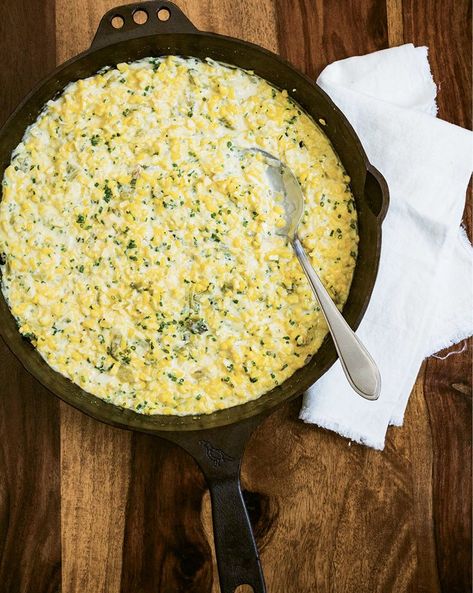 Green Chile Egg Casserole, Green Chili Casserole, Cream Cheese Corn, Green Chili Recipes, Creamed Corn Recipes, Cream Corn, Mexican Cornbread, Hatch Green Chile, Corn Casserole Recipe