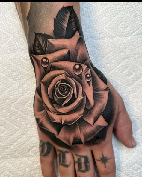 Yakuza Hand Tattoo, Rose Hand Tattoo Design, Rose On Hand Tattoo, Male Hand Tattoos, Rose Tattoo Hand, Herren Hand Tattoos, Brazilian Tattoo, Arm Tattoos Black, Husband Tattoo