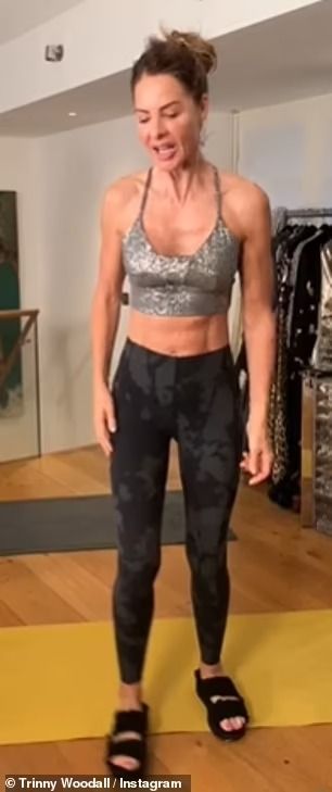 Trinny Woodall reveals her perfectly sculpted abs as she shares new workout video with followers ahead of her milestone 60th birthday | Daily Mail Online Trinny Woodall, Instagram Help, 60th Birthday, Media Post, Fit In, Daily Mail, Social Media Post, Instagram Followers, Workout Videos