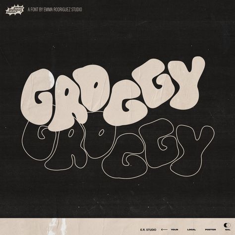 Groggy is a hand-drawn bubble font with a Y2K aesthetic. It's perfect for adding a playful, retro touch to your#bubblefont #funwithfonts #creativelettering #typographylove #fontobsessed Grunge Branding, Bubbly Graffiti, Street Logo Design, Creepy Fonts, Brand Toolkit, Soft Fonts, Thick Fonts, Alternative Fonts, Marker Graffiti