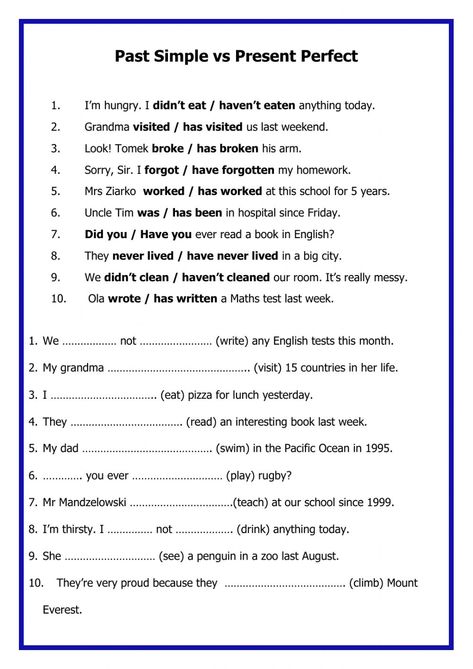 Present Perfect Tense Vs Past Simple, Present Simple Vs Past Simple Worksheet, Present Perfect And Past Simple Worksheets, Present And Past Simple Worksheets, Present Simple And Past Simple Worksheet, Present Perfect Vs Past Simple Worksheet, Present Simple Vs Past Simple, Past Simple Vs Past Perfect, Present Perfect Tense Worksheets