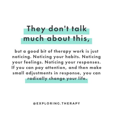 Dr.Therese | Online Therapist on Instagram: “Therapist truth: Paying attention... to yourself, your patterns, and your environment, is half the work.⠀⠀⠀⠀⠀⠀⠀⠀⠀ ⠀⠀⠀⠀⠀⠀⠀⠀⠀ If you feel…” Talk Therapy Quotes, Therapy Sayings, Clinical Therapist Aesthetic, What Is Therapy, Therapy Quotes Funny, Being A Therapist Quotes, I Talk To My Therapist About You, My Therapist Says Quotes, My Therapist Says