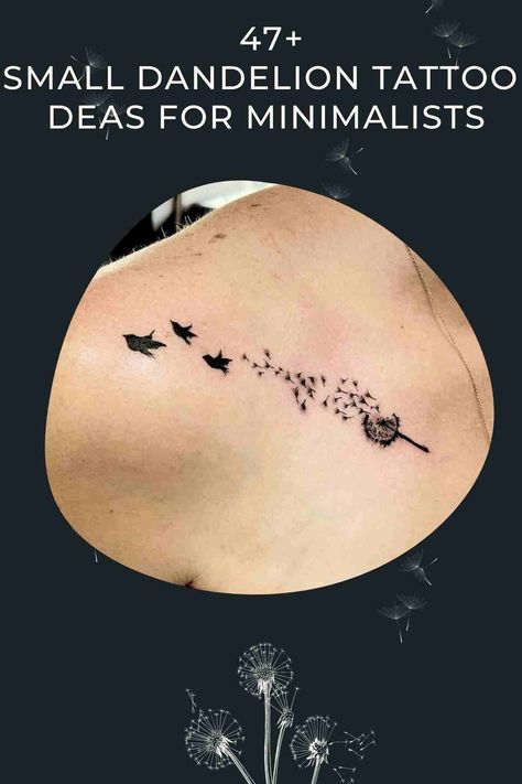 Wish Tattoo Ideas, Small Dandelion Tattoo, Blowing Dandelion Tattoo, Dandelion Tattoo Ideas, Dandelion Tattoo Meaning, Water Lily Tattoos, Tiny Flower Tattoos, Blowing Dandelion, Tattoo Placement Ideas