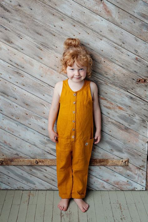 Linen jumpsuit baby vintage jumpsuit baby girl clothes baby | Etsy Mustard Jumpsuit, Linen Overalls, Girl Clothes Baby, Boho Jumpsuit, Vintage Jumpsuit, Girls Overalls, Summer Baby Clothes, Jumpsuit For Kids, Rompers For Kids