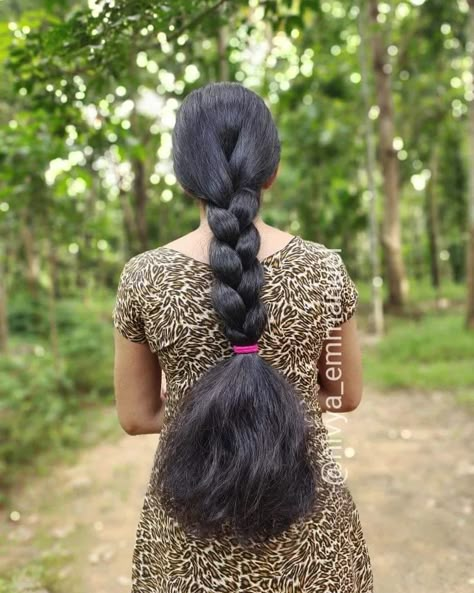 Thick Braids, Herbal Hair Oil, Ponytails Braids, Long Hair Goals, Thick Long Hair, Short Wavy Haircuts, Big Bun Hair, Long Hair Ponytail, Thick Braid