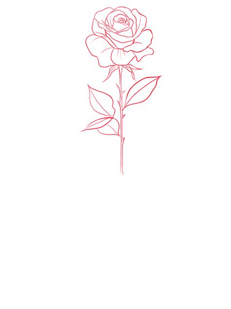 Red Outline Rose Tattoo, Red Rose Tattoo Outline, Linear Rose Tattoo, Tiny Red Rose Tattoo, Rose Outline Tattoo Design, Rose Linework Tattoo, Rose Tattoo Line, Rose Fine Line Tattoo, Eye Tattoo Stencil