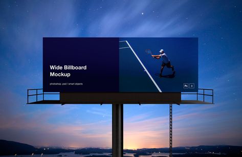 Modern Billboard Design, Sports Advertising, Billboard Mockup, Billboard Advertising, Mockup Photoshop, Billboard Design, Sign Board, Mockup Downloads, Outdoor Advertising