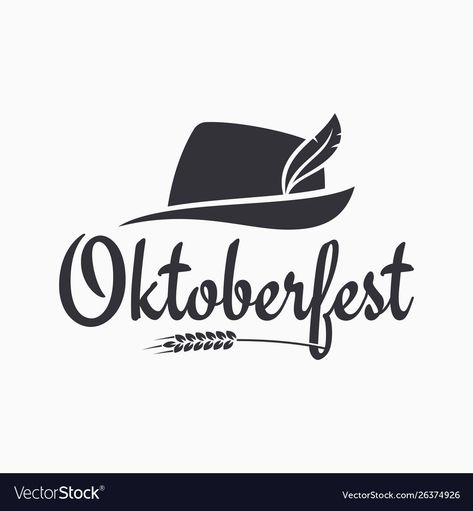 Oktoberfest Logo Design, Oktoberfest Hat, Round Logo Design, October Fest, Oktoberfest Beer, Beer Logo, Round Logo, For Seasons, Black N White