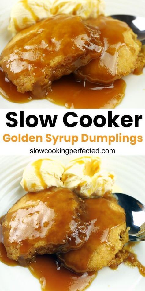 Slow Cooker Pudding Recipes, Slow Cooker Puddings, Golden Syrup Dumplings, Slow Cooker Desserts, Slow Cooked Meals, Dumpling Recipe, Golden Syrup, Crock Pot Slow Cooker, Crockpot Recipes Slow Cooker