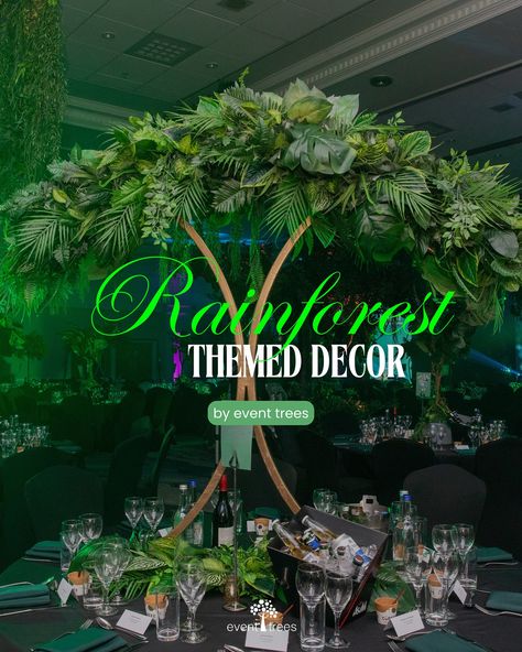 Create a rainforest with us 🌳🌺 From life-like trees to tropical leaves and vibrant florals - we have everything you need to transform your venue space into a green oasis 💚 Perfect for: 🏆 Awards & Galas ✅ Brand Activations 🌳 Corporate Celebrations Get in touch with our team today! info@event-trees.com #eventdecor #rainforestdecor #rainforesttheme #eventtheme #corporateevent #eventmanagement #foliagedecor #floraldecor #treehire #eventhireuk #eventprop #eventstylist Tropical Gala, Neon Jungle Wedding Theme, Neon Jungle Wedding, Tropical Hanging Installation, Tropical Theme Corporate Event, Tropical Plant Installation, Rainforest Theme, Vibrant Florals, Brand Activations