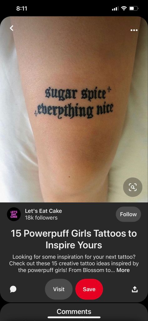 Sweet And Spicy Tattoo, Spice Tattoo, Old English Tattoo, 13 Going On 30, Creative Tattoos, Tattoo Inspo, Inspirational Tattoos, Sugar And Spice, Sweet And Spicy