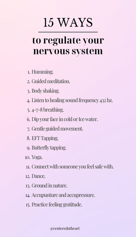 Balance Nervous System, Deep Breathing Techniques, How To Self Regulate Nervous System, Ways To Self Regulate, How To Regulate The Nervous System, Nervous System Yoga, Nervous System Regulation Quotes, Soul Care Ideas, Ways To Regulate Nervous System