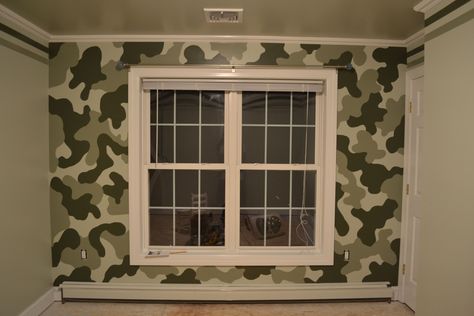 Camo Room Ideas For Boys, Camo Room Ideas, Room Ideas For Boys Kids, Boys Army Room, Camouflage Bedroom, Camouflage Room, Boy Room Accent Wall, Camo Room, Room Ideas For Boys