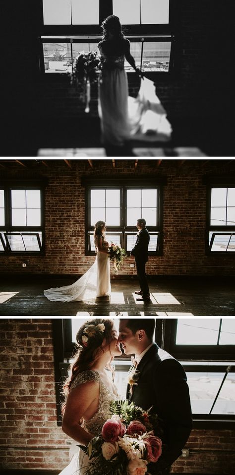 Brick Wedding Photos, Industrial Warehouse Wedding, Industrial Wedding Photoshoot, Industrial Wedding Photography, Industrial Wedding Dress, Warehouse Photoshoot, Industrial Wedding Photos, Indoor Wedding Photos, Urban Wedding Photography