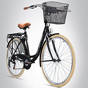 Bergsteiger Paris 28 Zoll Damenfahrrad, ab 160 cm, Korb, Fahrrad-Licht, Shimano 6 Gang-Schaltung, Damen-Citybike, Damenrad im Retro-Design Biker Chick, Cool Bikes, Yachts, Retro Design, Bicycle, Bike, Paris, Cars, Design