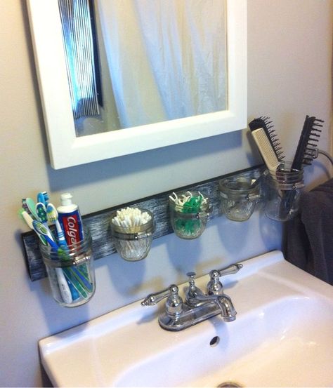 #bathroom #storage #bathroomstorage Easy Bathroom Ideas, Bath Storage Ideas, Bathroom Storage Ideas Diy, Diy Bathroom Hacks, Mason Jar Bathroom Organizer, Towel Gift Ideas, Diy Bathroom Storage Ideas, Best Bathroom Ideas, Blow Dryer Holder