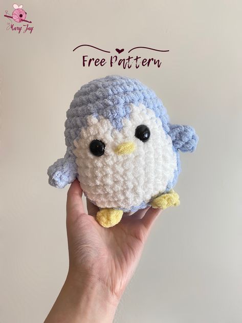 Pebble the Penguin - Free Crochet Pattern + Video Tutorial — The Mary Jay Cute Penguin Crochet Pattern Free, Penguins Crochet Free Pattern, Amigurumi Free Pattern For Beginners, Cute Crochet Penguin, Plushie Crochet Tutorial, Amigurumi Free Pattern Beginner Tutorial Crochet, Amigurumi Crochet Tutorial, Penguin Free Crochet Pattern, Crochet Snowman Pattern Free