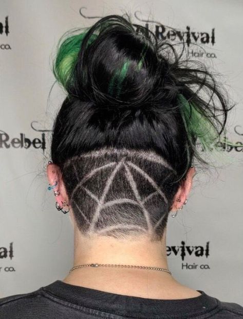 Hair Tattoo Designs, Girl Undercut, Undercut Hair, Undercut Hairstyles Women, Undercut Long Hair, Undercut Designs, Shaved Hair Designs, Hair Tattoo, Shaved Undercut