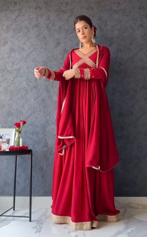 Alia Cut Anarkali, Gown Anarkali, Alia Cut, Fancy Embroidery, Designer Salwar Kameez, Gown With Dupatta, Cotton Gowns, Designer Salwar, Indian Dresses Traditional