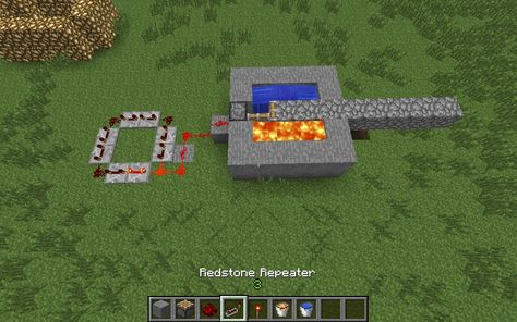 this is a simple way to make a cobble stone generator become automatic if you havent seen my instructable on how to make a Cobble stone generator you read have to read it first.  this also shows you how to make a repeating redstone circuit. Minecraft Cool, Redstone Creations, Minecraft Redstone Creations, Minecraft Decoration, Minecraft Redstone, Cobble Stone, Minecraft Farm, Diy Minecraft, Minecraft Furniture