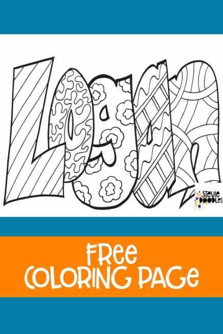 LOGAN - Free Custom Name Printable Coloring Page — Stevie Doodles Thanksgiving Coloring Sheets, Name Coloring Pages, Tattoos With Kids Names, Thanksgiving Color, School Coloring Pages, Barbie Coloring, Barbie Coloring Pages, Color Pages, Thanksgiving Coloring Pages