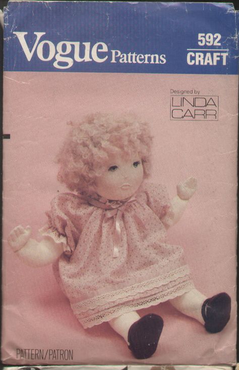 Vogue 592 Vintage 1970s Linda Carr Doll Pattern Soft Sculpture Dolls, Heirloom Dresses, Vogue Sewing, Vogue Sewing Patterns, Vogue Patterns, Couture Vintage, Clothes Dress, Dress Sewing Pattern, Vintage Doll