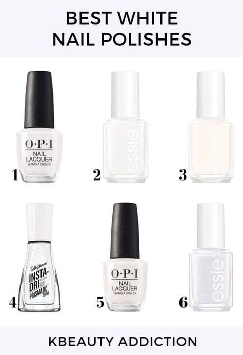 Best Opi White Nail Polish, White Nail Polish On Brown Skin, Best Milky White Nail Polish, White Polish Toes, Best White Nail Polish For Fair Skin, Milky White Nail Polish Colors, Opi White Nail Polish Shades, Opi White Colors, White Polish Nails