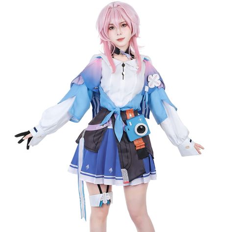 PRICES MAY VARY. Source: The women cosplay outfit is for the game Honkai Star Rail Cosplay March 7th cosplay costume Material: comfortable cloth, The fabric is exquisite, the stitches are meticulous, and it is comfortable to wear. Includes: Tops Gloves Skirts Neckpieces Neckpieces Accessories Back Bows Waist Camera Legwear Aprons Pins Feature: the size is Asian size, please double check the size chart before you order Occassion: Star Rail Kafka Cosplay Costume perfect for cosplay party, Hallowee Women Anime Cosplay, Honkai Star Rail Cosplay, Star Rail Cosplay, Cosplay For Women, Women Anime, Game Cosplay, March 7th, Costume For Women, Neck Accessories