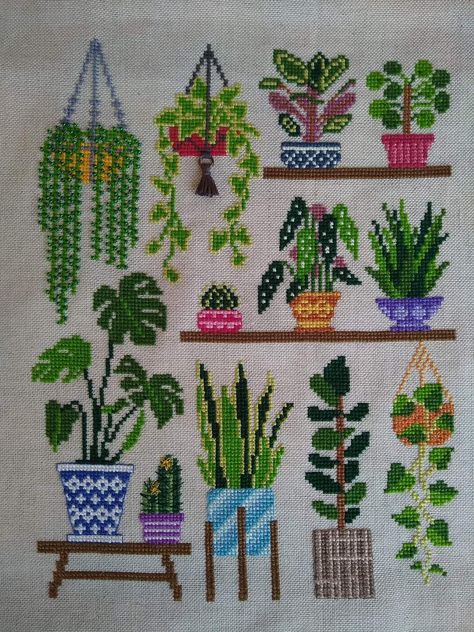 Plant Cross Stitch, Cactus Cross Stitch, Tiny Cross Stitch, Cross Stitch Landscape, Sewing Circles, Tapestry Kits, Pola Kristik, Cross Stitch Love, Cross Stitch Patterns Flowers