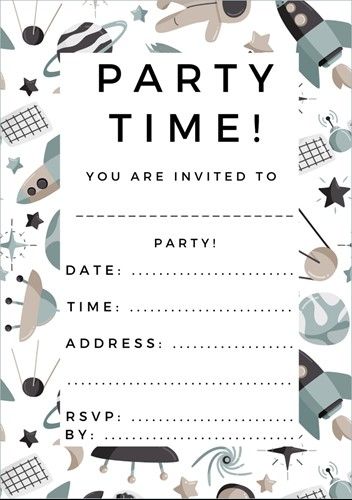 Space Party Invitations | FREE Printables | OHbaby! Birthday Invition Card, Happy Birthday Invite, Party Cards Invitation, Birthday Party Card, Birthday Invitation Card Ideas Diy, Birthday Card Template Free Download, Space Party Invitations, Invitation Card Design Birthday Template, Party Invitations Ideas