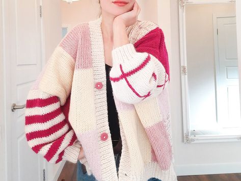 OhMyPurl - Etsy Circular Knitting Machine Cardigan, Knitting Machine Cardigan Patterns, Addi Sweater, Knitting Machine Cardigan, Addi Express Kingsize Projects, Addi Knitting Machine Projects, Circular Knitting Machine Patterns Free, Knitting Machine Sweater, Circular Knitting Machine Patterns