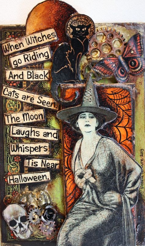 Vintage Halloween Cards, Victoria Art, Samhain Halloween, Vintage Witch, Vintage Halloween Decorations, I Love Halloween, Halloween Images, Witch Art, Halloween Vintage