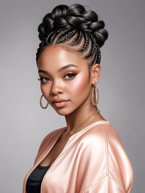 Woman With Braids, Latest Hair Braids, Hair Braid Patterns, Black Hair Updo Hairstyles, Braided Hairstyles For Black Women Cornrows, Feed In Braids Hairstyles, Goddess Braids Hairstyles, African Hair Braiding Styles, Braided Cornrow Hairstyles