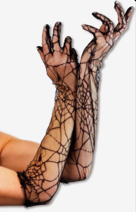 Spiderweb Lace, Witch Fancy Dress, Black Lace Gloves, Spider Costume, Spider Queen, Lace Fancy, Costume Gloves, Catty Noir, Future Wardrobe