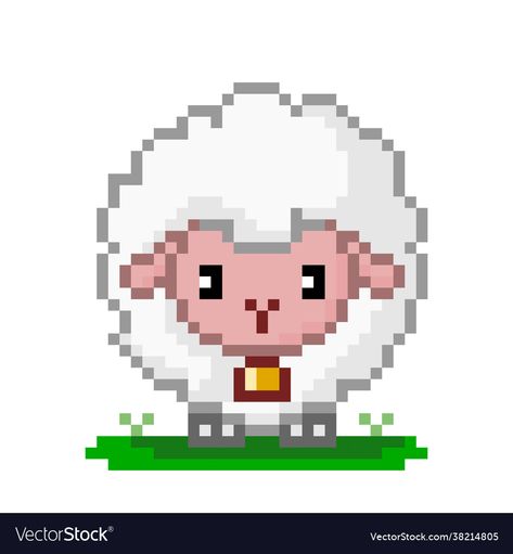 Sheep Pixel Art, 8 Bit Game, T Shirt Pattern, Easy Pixel Art, Pixel Art Templates, Art Templates, Perler Patterns, Tshirt Pattern, 8 Bit